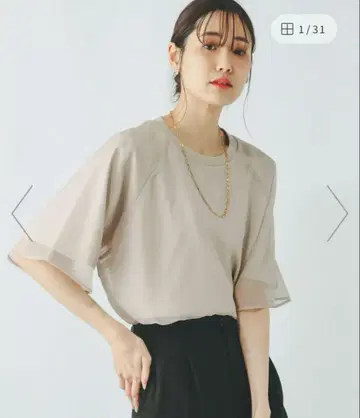 글로벌 워크 쉬폰 도킹 7부 소매/325954 L
