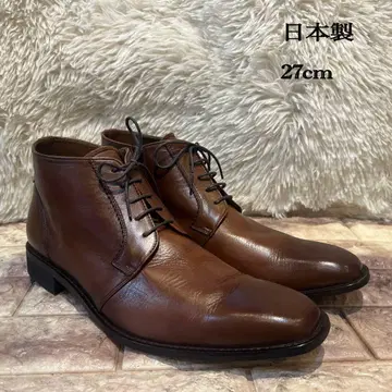 컨디션 최상 일본제 가죽 사이드 지퍼 처카 부츠 브라운 27cm