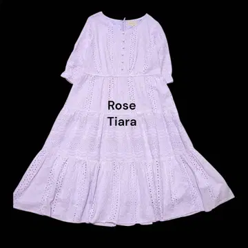Rose Tiara 레이스 롱 원피스 라벤더 색상 빅 사이즈