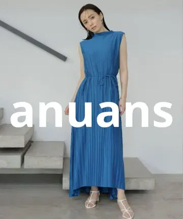 거의 미사용 anuans 슬리브리스 원피스 FREE 블루 여성용