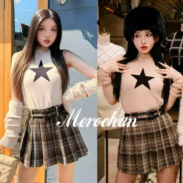 Darich 스타 자카드 니트 탑 베이지