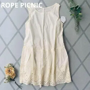 ROPE PICNIC 흰색 원피스 무릎 기장 M 사이즈 상당 생지 화이트