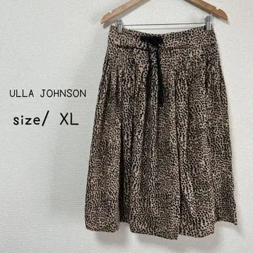 ULLA JOHNSON 울라 존슨 플레어 스커트 레오파드 무늬 L 애니멀