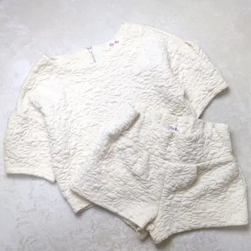 Bye Bye 꽃무늬 퀼팅 아이보리 셋업 한국 새상품급