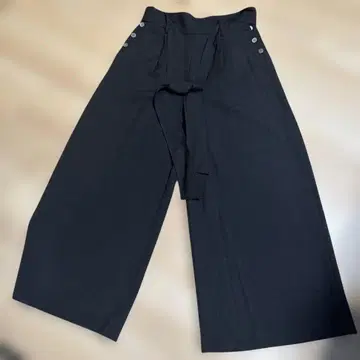 SHIPS 블랙 와이드 팬츠 사이드 버튼