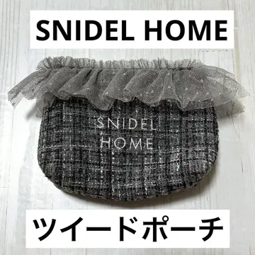 스나이델 홈 투이드 파우치 그레이 프릴 SNIDEL HOME