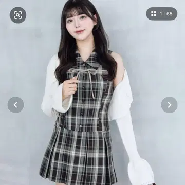 OLIVE des OLIVE 슬리브리스 셔츠 미니 원피스 브라운
