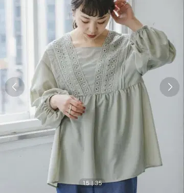 ITEMS URBANRESEARCH 레이스 개더 블라우스