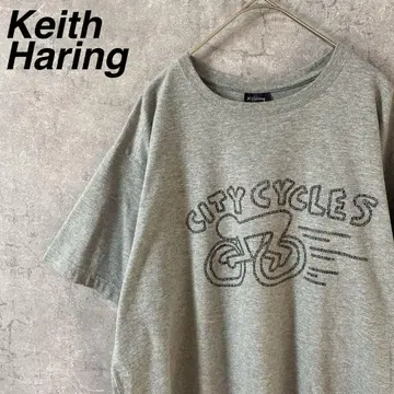 Keith Haring 티셔츠 그레이 반팔 남성용 XL 사이즈