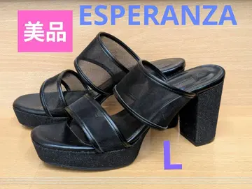 ESPERANZA 에스페란자 통굽 샌들 라메 블랙 L