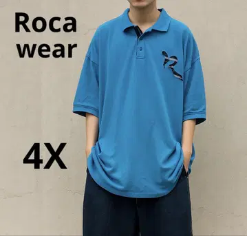 ROCAWEAR 4X 스카이블루 피케 셔츠 로카웨어 구제 의류 B-boy