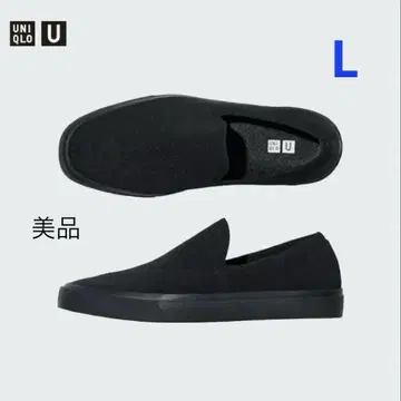 컨디션 최상 유니클로 U 니트 스니커즈 슬립온 블랙