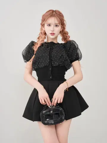 Darich 다리치 시어 도트 가디건 블랙 BLK