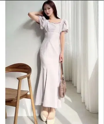 리젝시 버블 슬리브 머메이드 원피스