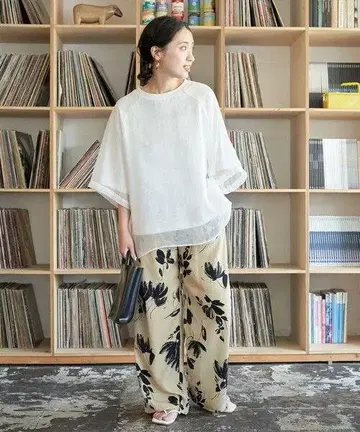 FREAK'S STORE 톤 꽃무늬 릴랙스 이지 팬츠