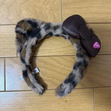 레오파드 무늬 머리띠 리본 포함