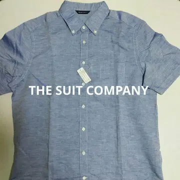 미사용 THE SUIT COMPANY 면 린넨 반팔 셔츠 버튼 다운