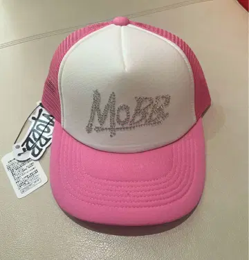 새상품 택 포함 MOBB 핑크 메쉬 캡 큐빅 모브