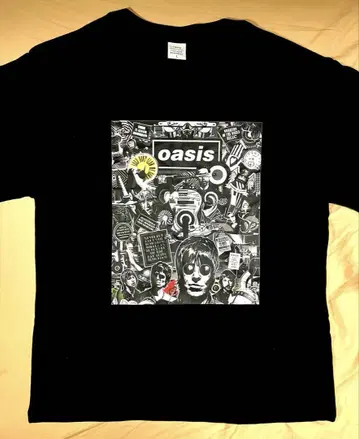 미착용 오아시스 OASIS 티셔츠 면 100% 블랙