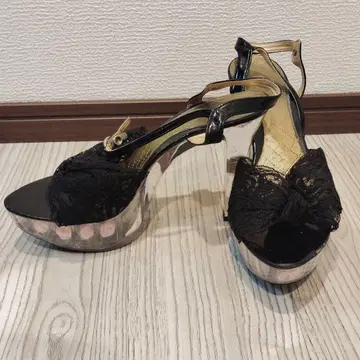 캬바쿠라 펌프스 샌들 힐 장미