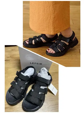 LEPSIM 테이프 벨트 구르카 샌들 L