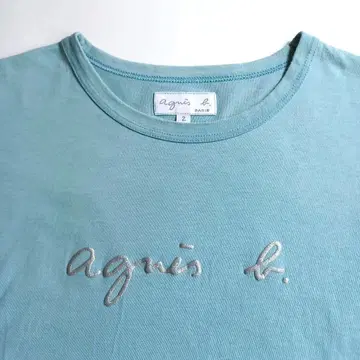 레어 agnes.b 애니에스 b 스카이블루 로고 T, 셔츠 2 일본제