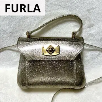 컨디션 최상 FURLA 캔디 레어 단종 글리터 숄더백 골드