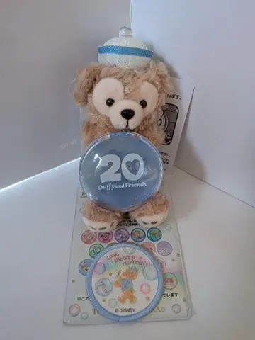 새상품 더피 20주년 봉제 인형 참 와펜 세트 컬러풀 해피니스