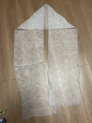 투명 레이스 자수 오비