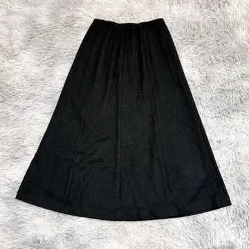 지아니로 주디치 플레어 스커트 XS 블랙 블랙 롱 무지 울
