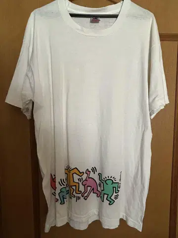 80s 90s USA제 Keithharing 티셔츠 프룻 오브 더 룸