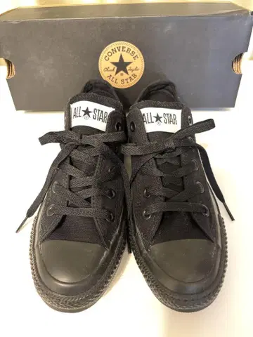 CONVERSE ALL STAR 블랙 로우 컷 스니커즈