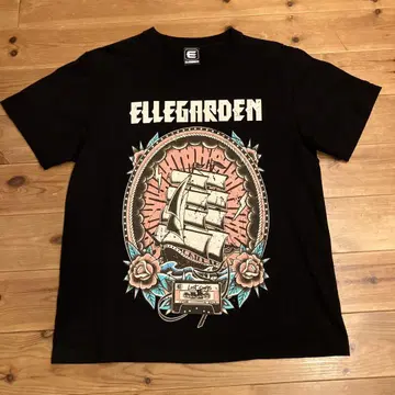 ELLEGARDEN 2022 투어 티셔츠 블랙 M 사이즈 배, 장미