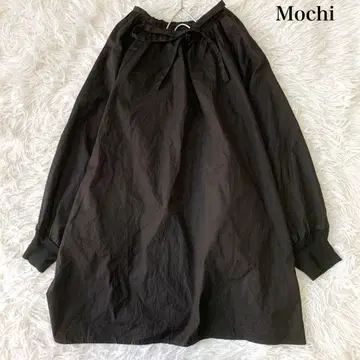 Mochi 실크 코튼 소매 리브 돌먼 셔츠 블라우스 리본 2 사이즈
