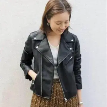 이에나 가죽 더블 라이더 자켓