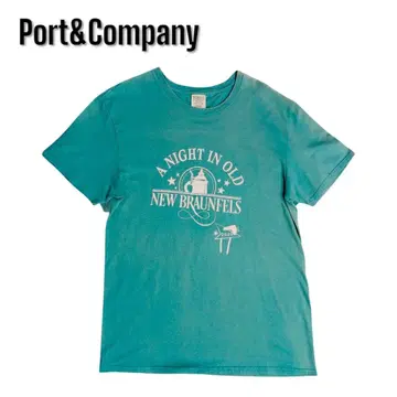 빈티지풍 PORT&COMPANY 티셔츠 터콰이즈 L