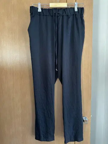 뮤닉 새틴 팬츠 블랙 검정 허리밴딩 끈 M
