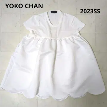 2023SS YOKO CHAN 하프 슬리브 헴 스캘럽 티셔츠