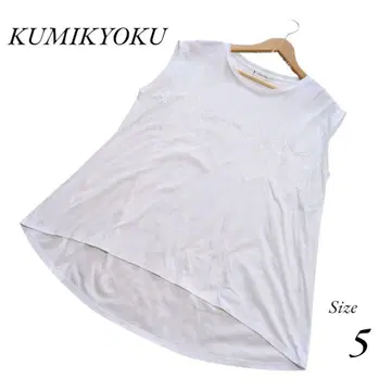 KUMIKYOKU 쿠미쿄쿠 슬리브리스 티셔츠 레이스