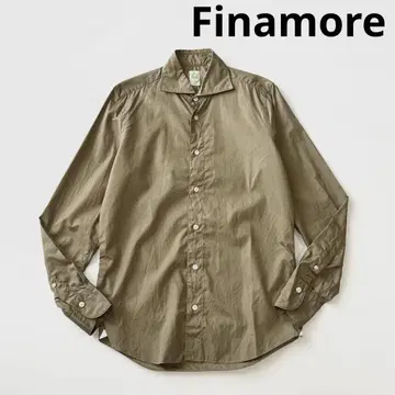 Finamore 피나모레 와이드 칼라 ALUMO 코튼 셔츠