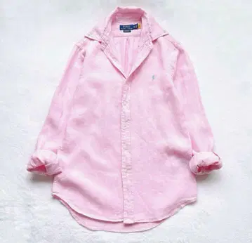 새상품급 RALPH LAUREN 랄프 로렌 린넨 셔츠 긴팔 핑크