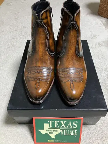 TEXAS VILLAGE 웨스턴 부츠 브라운