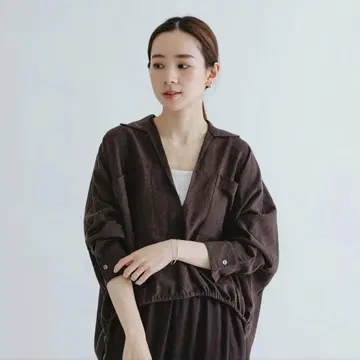 URBAN RESEARCH 라미 레이온 개더 헴 셔츠