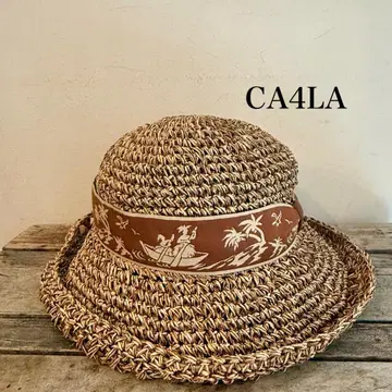 CA4LA 하와이안 모티브 밀짚모자