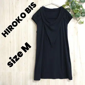 히로코비스 [M] 튜닉 레이스 블랙 프렌치 슬리브 고급스러운