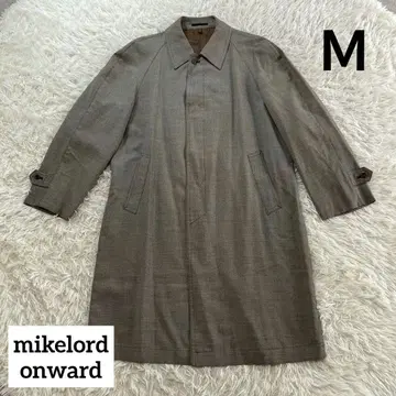 브라운 체크 무늬 롱 코트