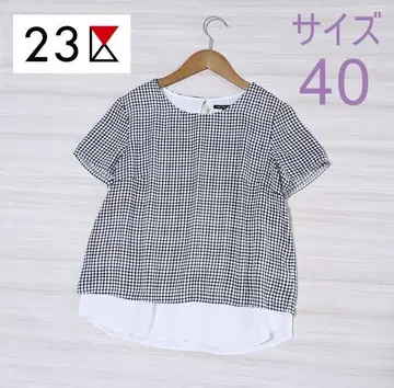 23구 반팔 쉬폰 블라우스 티셔츠 풀오버 튜닉 40 L