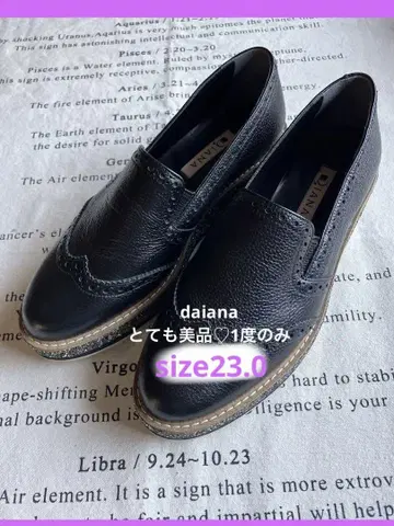 새상품급 DIANA 다이애나 통굽 로퍼 글리터 25.0cm 블랙