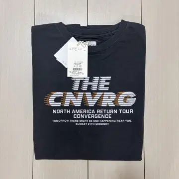미사용 새상품 Ungrid 투어 로고 루즈 Tee F 사이즈 차콜 그레이