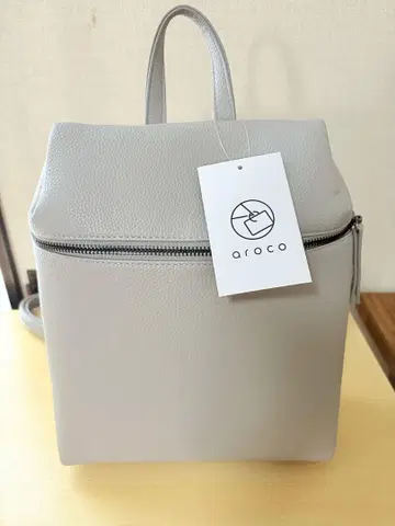 백팩 가방 그레이 인조 가죽 출퇴근 통학 심플 aroco